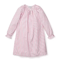Petite Plume Girl's Twill Delphine Nightgown Antique Red Ticking