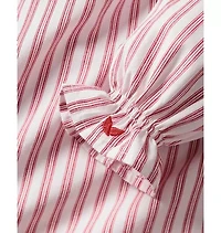 Petite Plume Girl's Twill Delphine Nightgown Antique Red Ticking