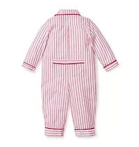 Petite Plume Baby's Twill Classic Romper Antique Red Ticking