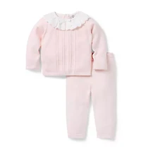 Baby Crochet Collar Sweater Set