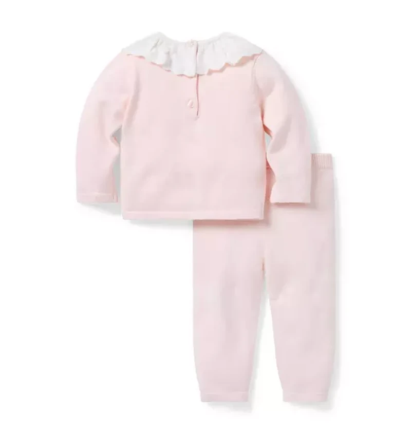 Baby Crochet Collar Sweater Set