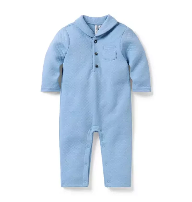Baby Quilted Shawl Collar One-Piece