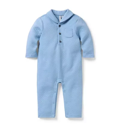 Baby Quilted Shawl Collar One-Piece