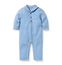 Baby Quilted Shawl Collar One-Piece