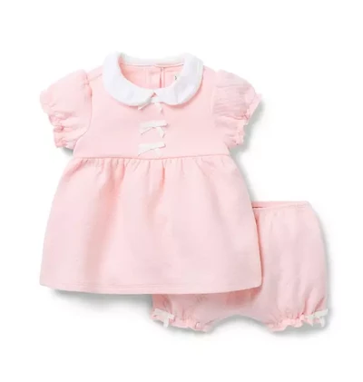 Baby Quilted Bow Matching Set