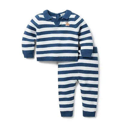 Baby Dog Striped Matching Set
