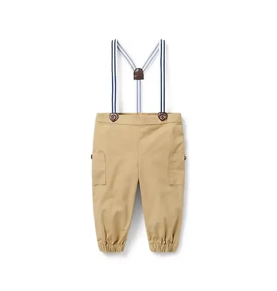 Baby Canvas Suspender Pant