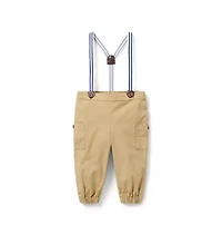 Baby Canvas Suspender Pant