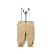 Baby Canvas Suspender Pant
