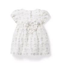 Baby Horse Toile Pleated Dress