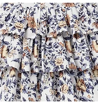 Floral Flutter Sleeve Tiered Dress