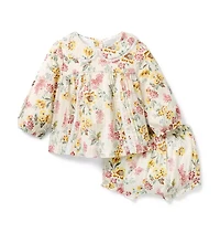 Baby Floral Striped Matching Set
