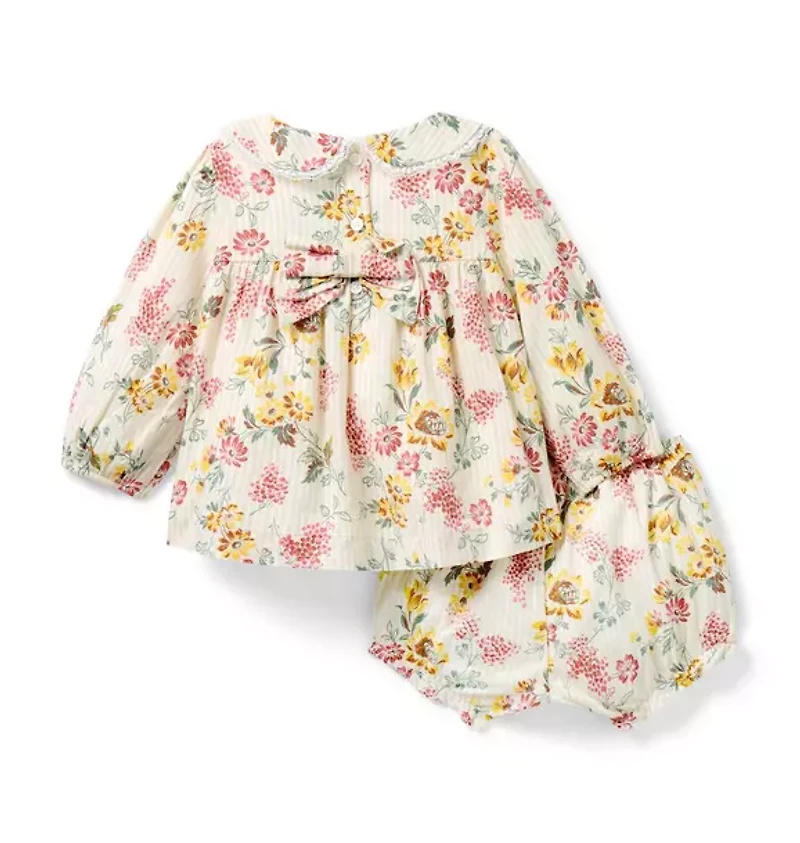 Baby Floral Striped Matching Set