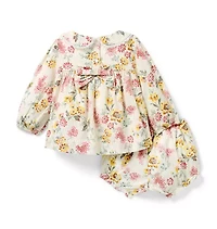 Baby Floral Striped Matching Set