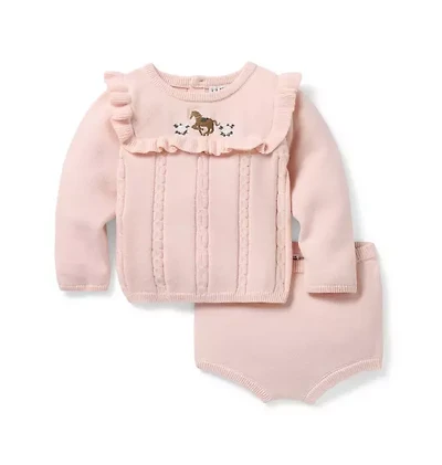 Baby Horse Matching Sweater Set