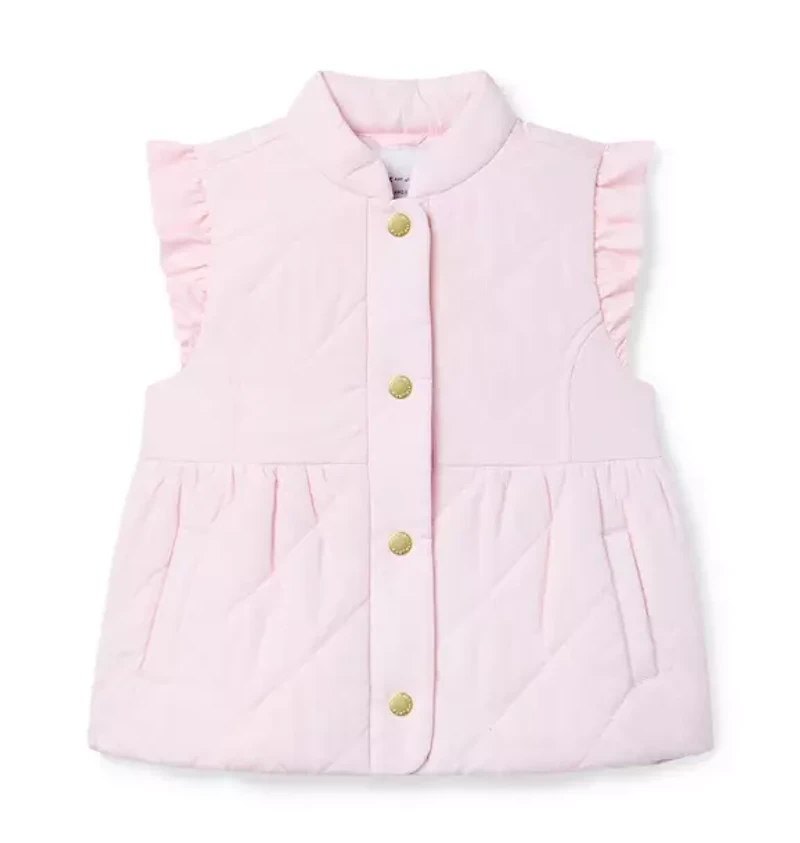 The Quilted Ruffle Sleeve Vest