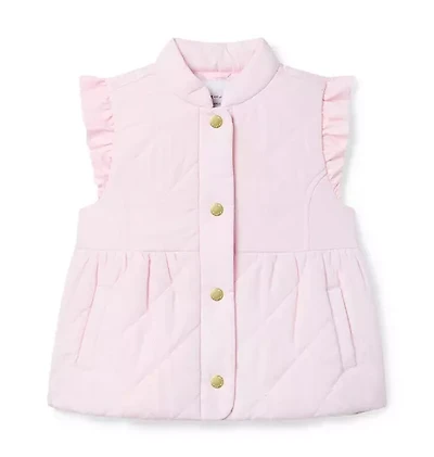 The Quilted Ruffle Sleeve Vest