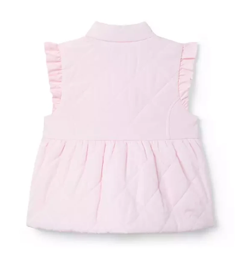 The Quilted Ruffle Sleeve Vest