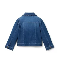 Denim Ruffle Collar Jacket Medium Wash