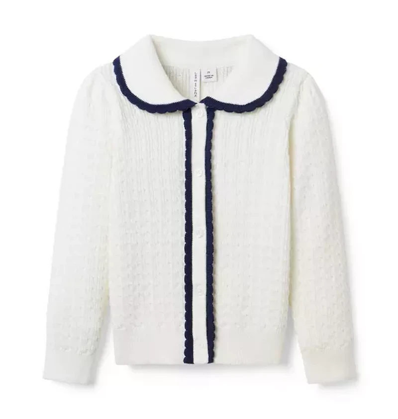The Scalloped Cable Knit Cardigan