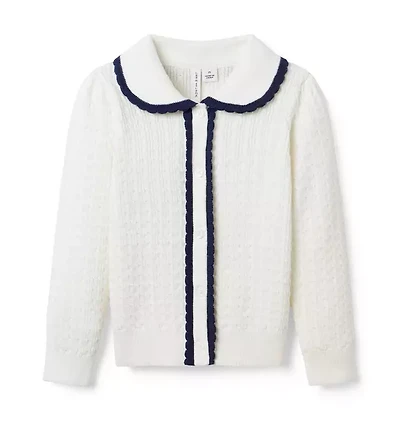 The Scalloped Cable Knit Cardigan