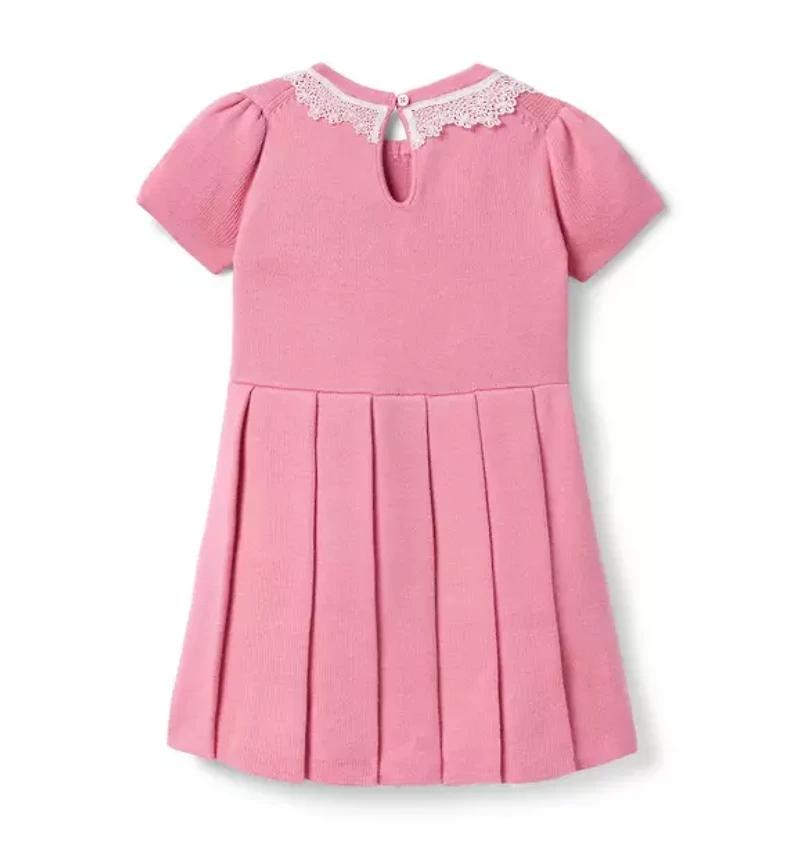 Lace Trim Sweater Dress