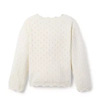 Embroidered Floral Pointelle Cardigan