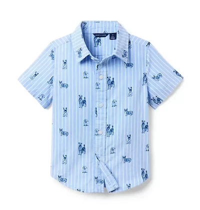 Dog Friends Striped Oxford Shirt