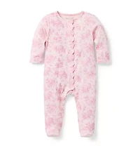 Baby Floral Toile Footed One-Piece