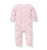 Baby Floral Toile Footed One-Piece