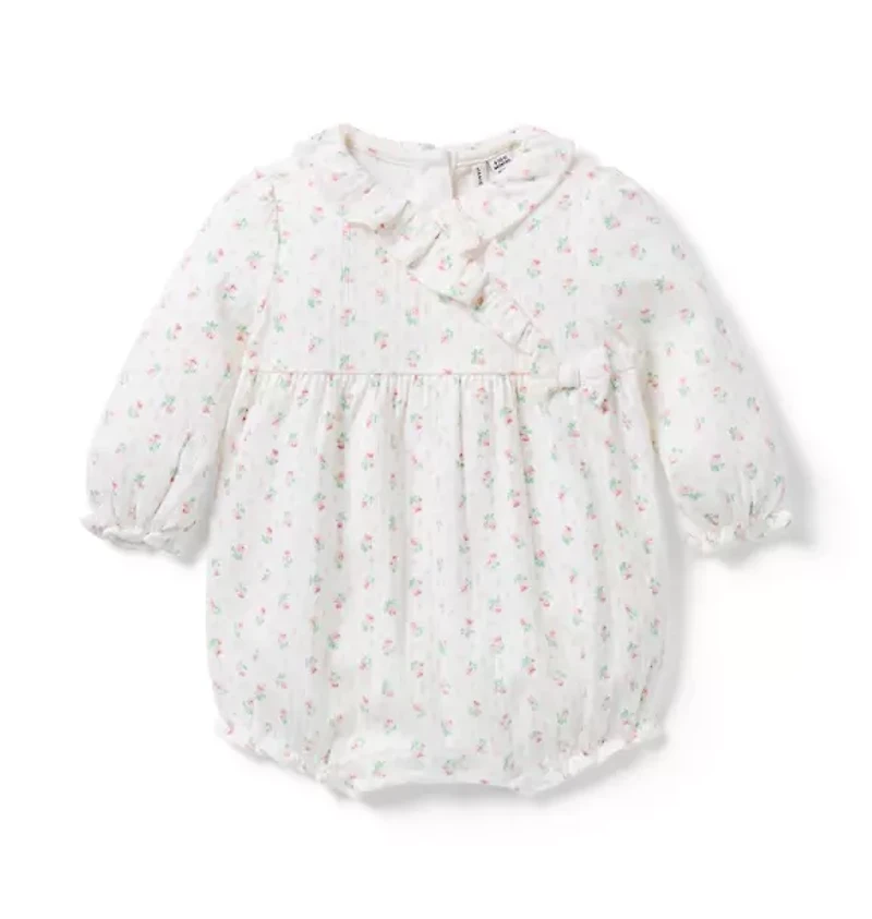 Baby Floral Pointelle Ruffle Romper