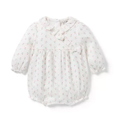 Baby Floral Pointelle Ruffle Romper