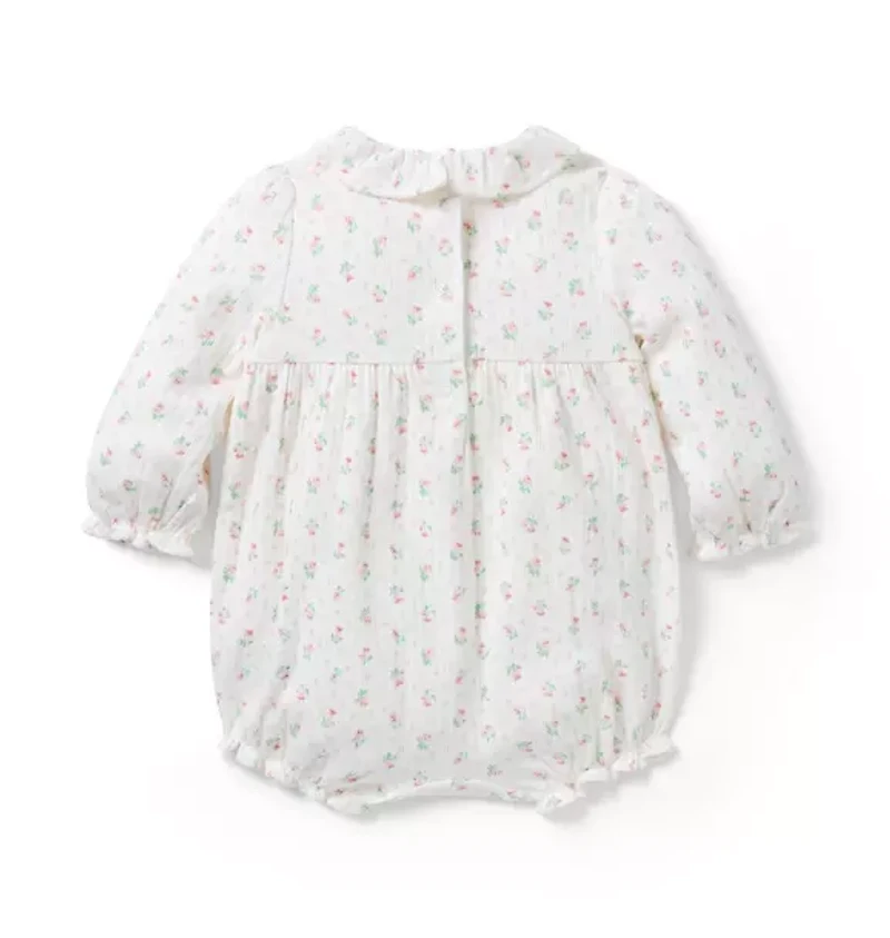 Baby Floral Pointelle Ruffle Romper