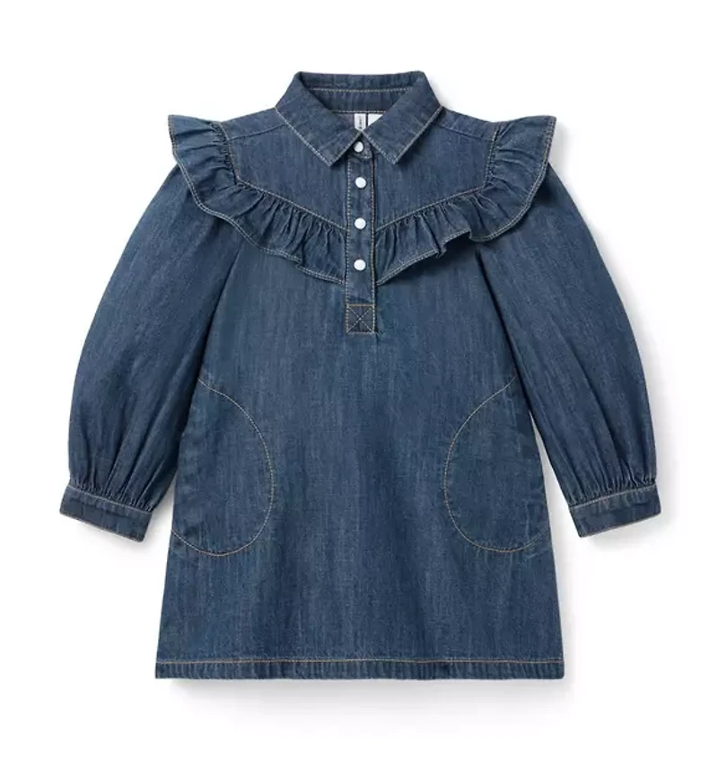 Denim Ruffle Dress