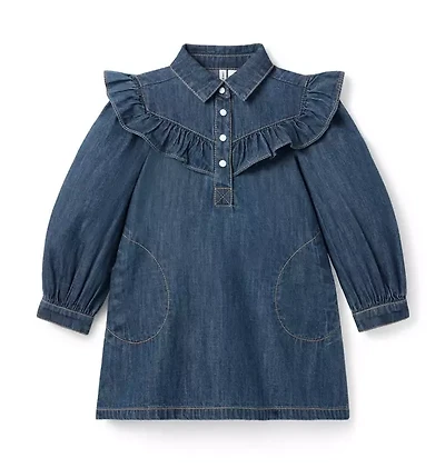 Denim Ruffle Dress