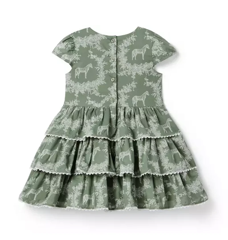 The Horse Toile Ruffle Dress