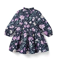 Floral Ruffle Neck Dress