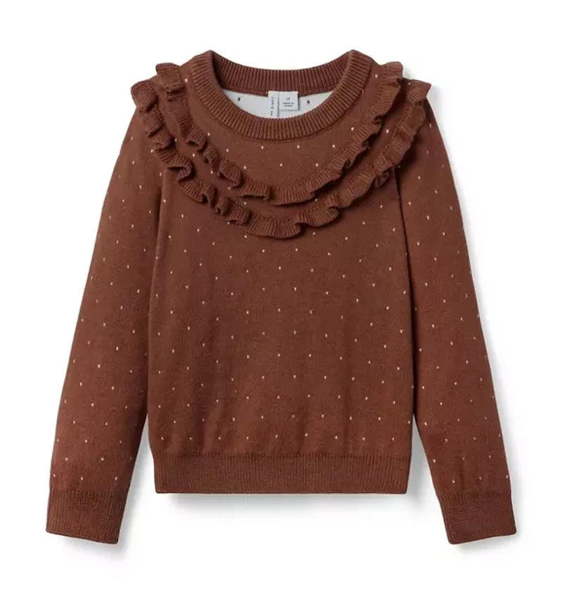 Dot Ruffle Sweater