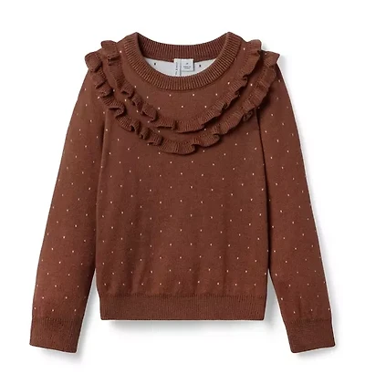 Dot Ruffle Sweater