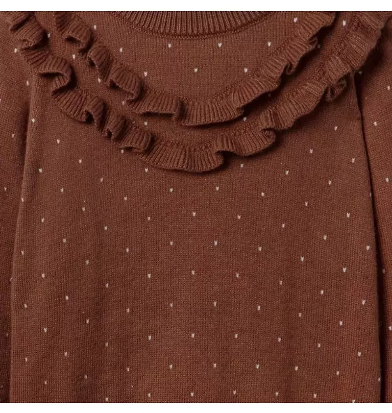 Dot Ruffle Sweater