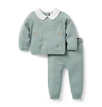 Baby Embroidered Countryside Matching Set