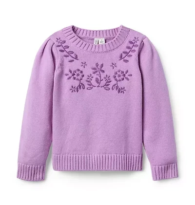 Embroidered Floral Sweater