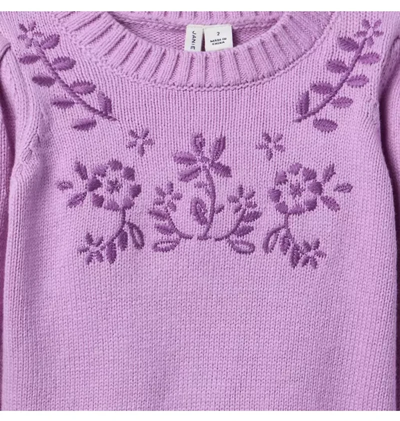Embroidered Floral Sweater