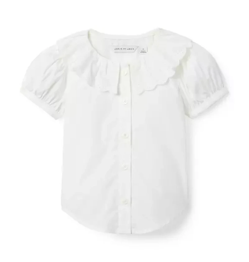 The Eyelet Collar Poplin Top
