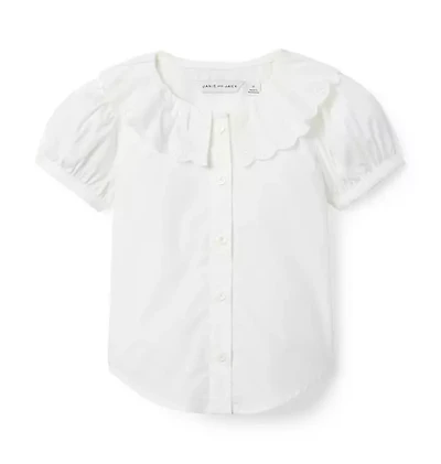 The Eyelet Collar Poplin Top