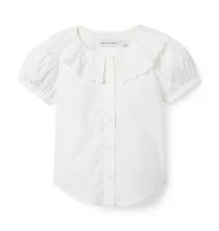 The Eyelet Collar Poplin Top