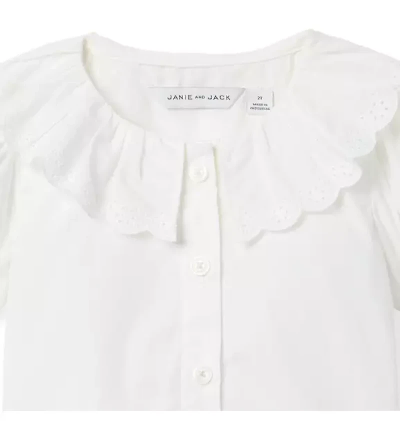 The Eyelet Collar Poplin Top