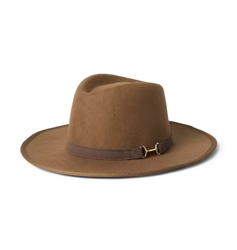 Wide-Brim Bridle Bit Felt Hat