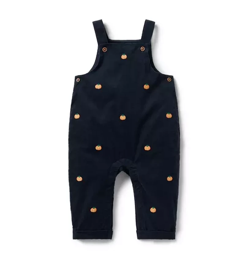 Baby Embroidered Pumpkin Corduroy Overall