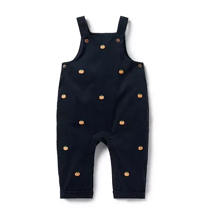 Baby Embroidered Pumpkin Corduroy Overall